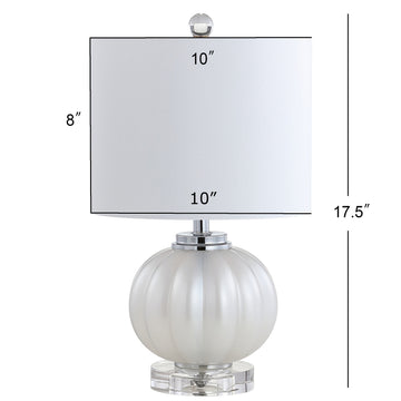 Pearl 17.5" Glass/Crystal LED Table Lamp - JONATHAN Y